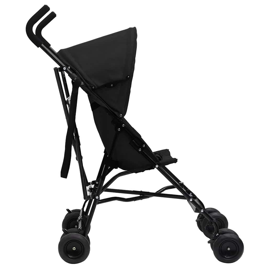 vidaXL Kinderbuggy staal antracietkleurig en zwart - Image 3