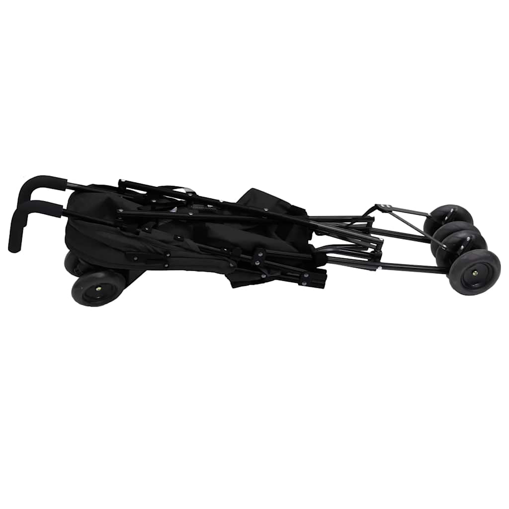 vidaXL Kinderbuggy staal antracietkleurig en zwart - Image 6