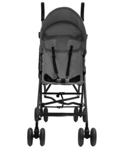 vidaXL Kinderbuggy staal lichtgrijs en zwart