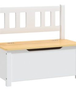 vidaXL Kinderopbergbankje 60x30x55 cm MDF wit en beige