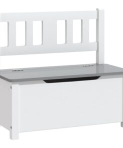 vidaXL Kinderopbergbankje 60x30x55 cm MDF wit en grijs
