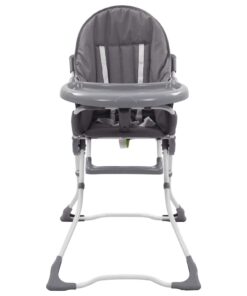 vidaXL Kinderstoel hoog grijs en wit