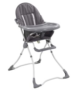 vidaXL Kinderstoel hoog grijs en wit