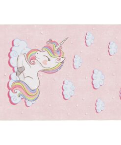 vidaXL Kindervloerkleed eenhoorn wasbaar antislip 160x230 cm groen