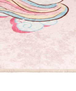 vidaXL Kindervloerkleed eenhoorn wasbaar antislip 160x230 cm groen