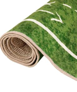 vidaXL Kindervloerkleed voetbalveld wasbaar antislip 160x230 cm groen