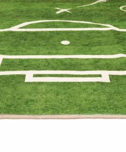 vidaXL Kindervloerkleed voetbalveld wasbaar antislip 160x230 cm groen