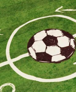 vidaXL Kindervloerkleed voetbalveld wasbaar antislip 160x230 cm groen