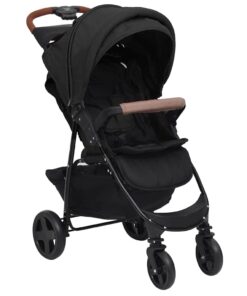 vidaXL Kinderwagen 2-in-1 staal antracietkleurig