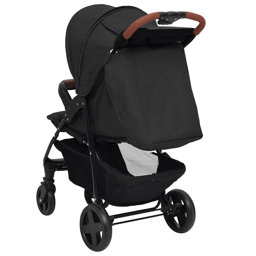 vidaXL Kinderwagen 2-in-1 staal antracietkleurig - Image 7