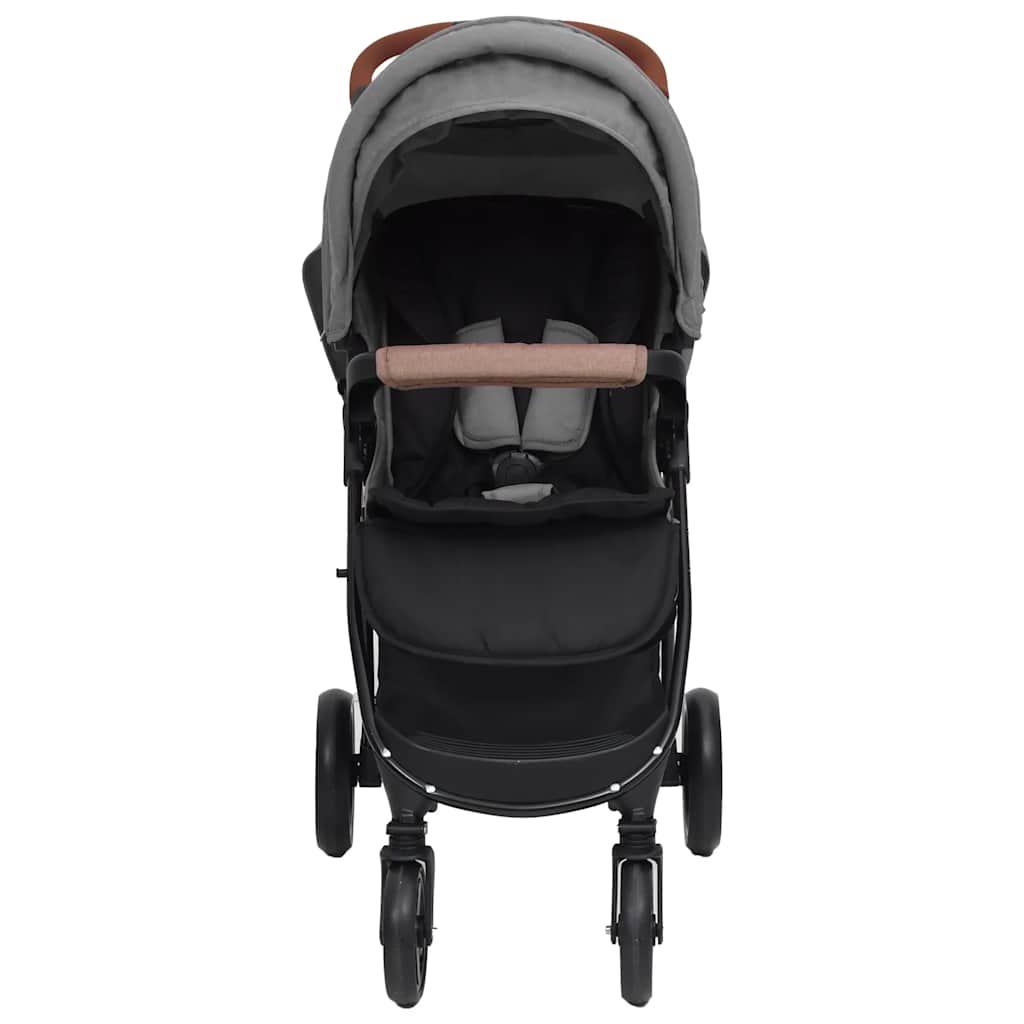 vidaXL Kinderwagen 2-in-1 staal lichtgrijs - Image 3