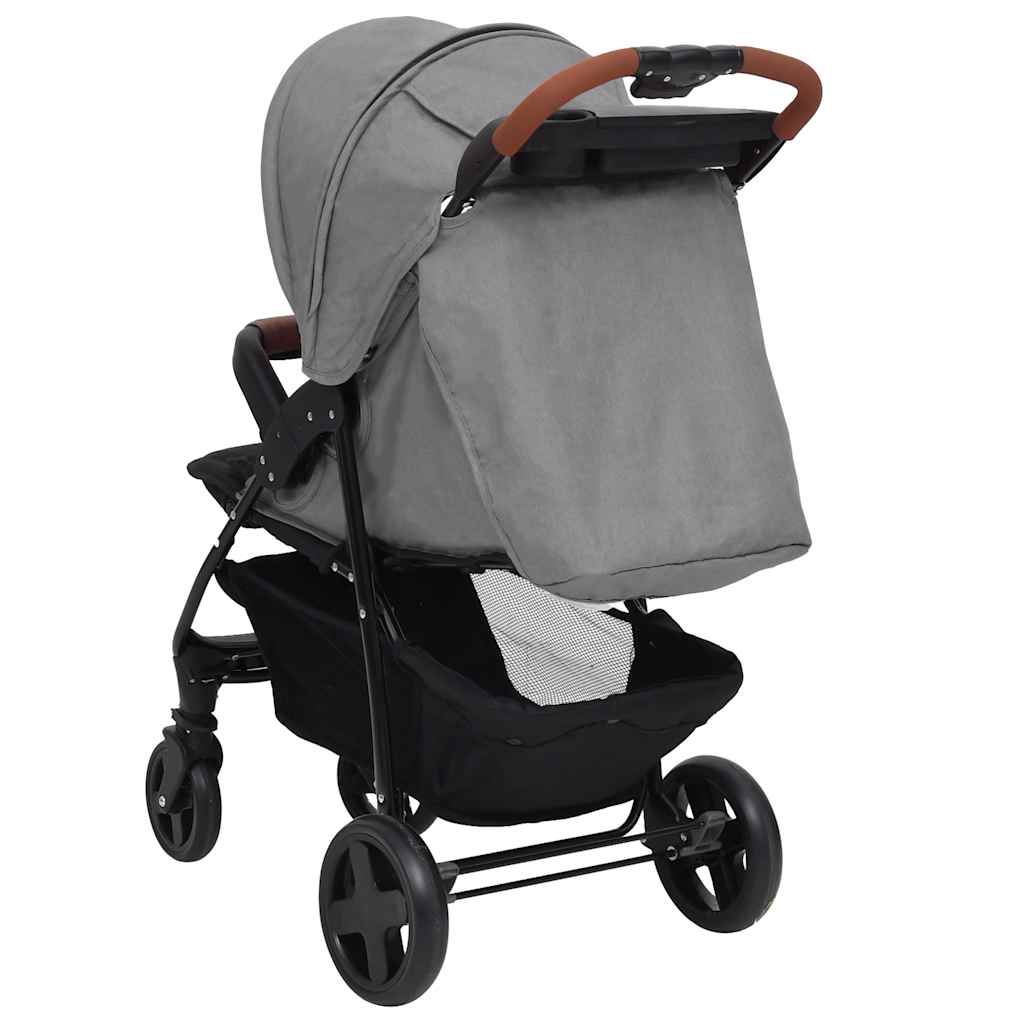 vidaXL Kinderwagen 2-in-1 staal lichtgrijs - Image 7
