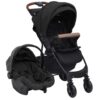 vidaXL Kinderwagen 3-in-1 staal antracietkleurig