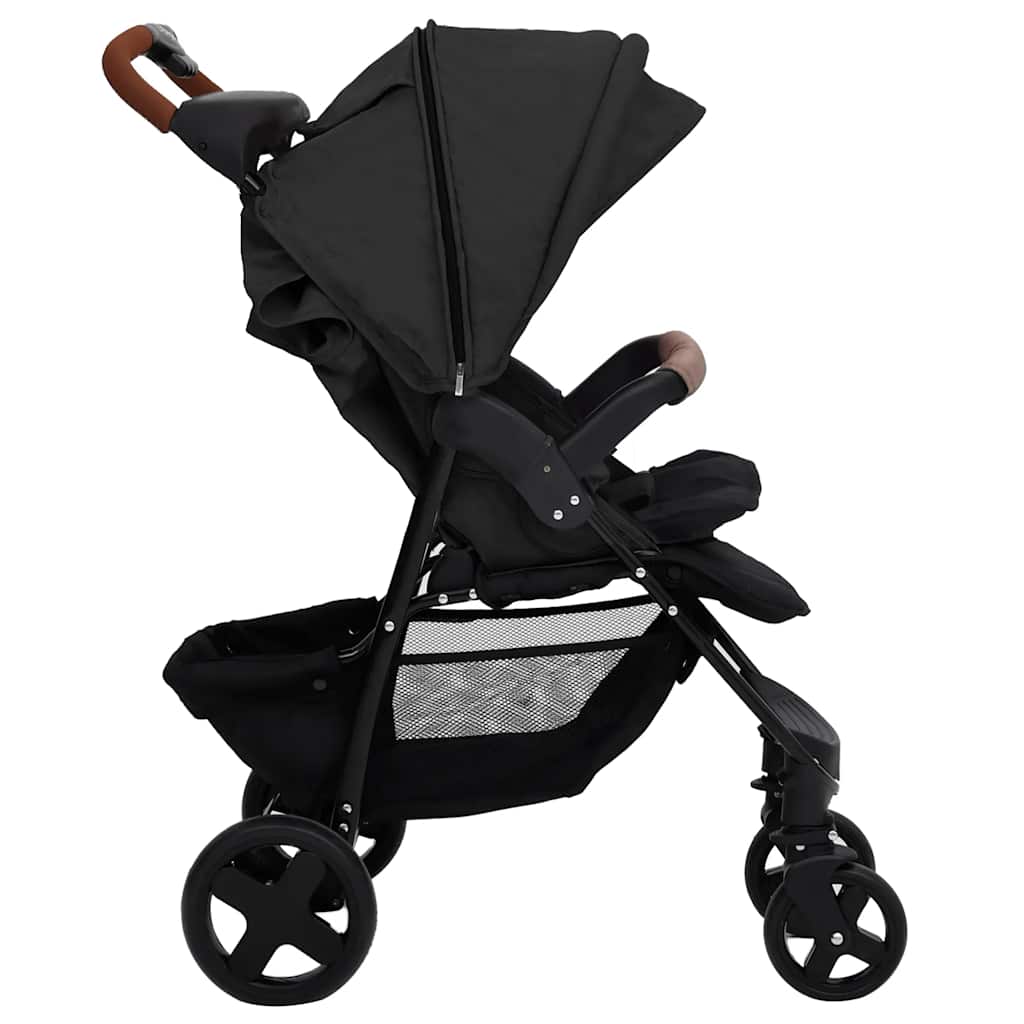 vidaXL Kinderwagen 3-in-1 staal antracietkleurig - Image 6