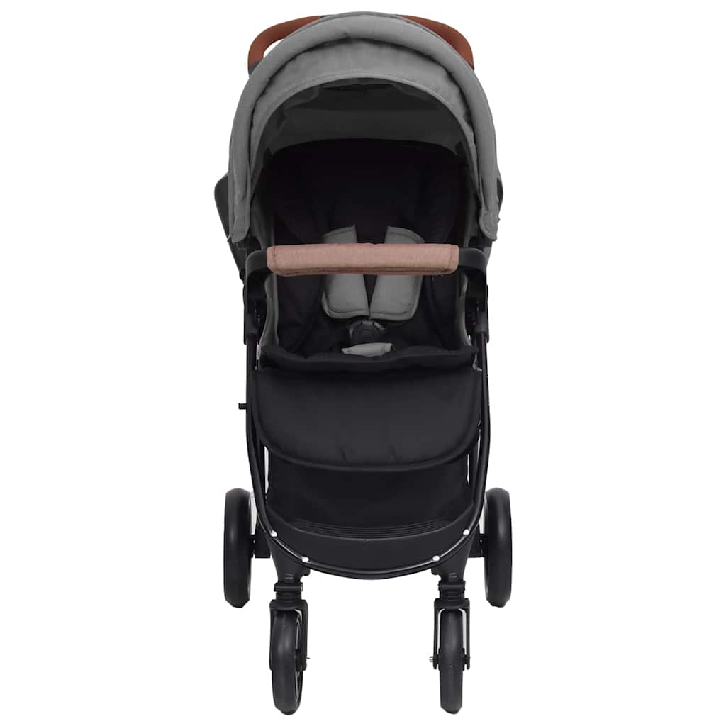 vidaXL Kinderwagen 3-in-1 staal lichtgrijs - Image 4