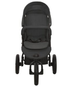 vidaXL Kinderwagen staal antracietkleurig