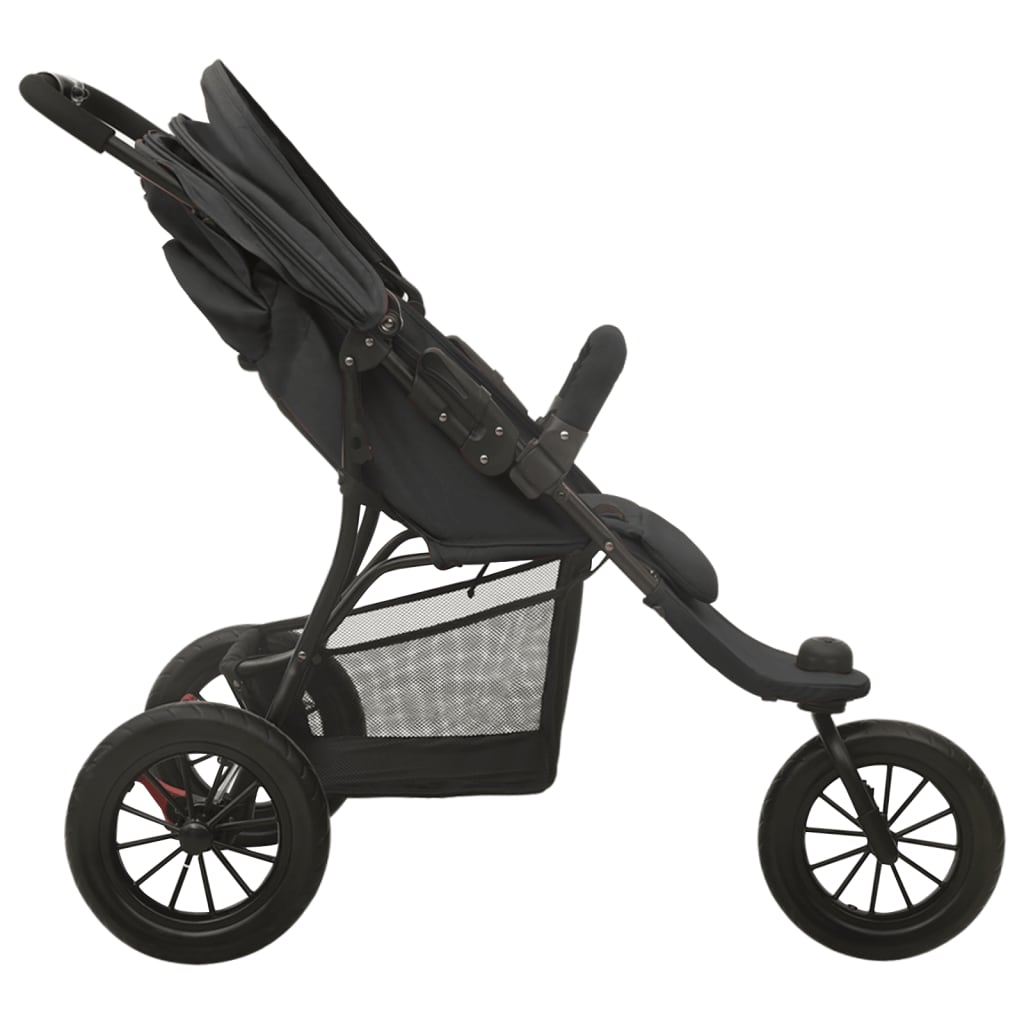 vidaXL Kinderwagen staal antracietkleurig - Image 4
