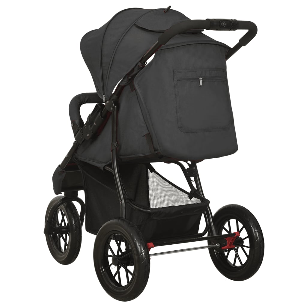 vidaXL Kinderwagen staal antracietkleurig - Image 6