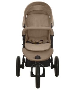 vidaXL Kinderwagen staal taupe