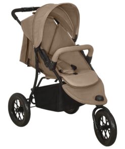 vidaXL Kinderwagen staal taupe