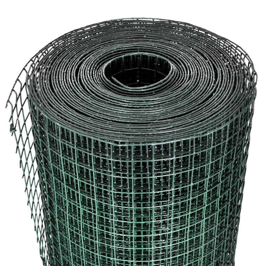 vidaXL Kippengaas 10x1 m gegalvaniseerd staal met PVC-coating groen - Image 3