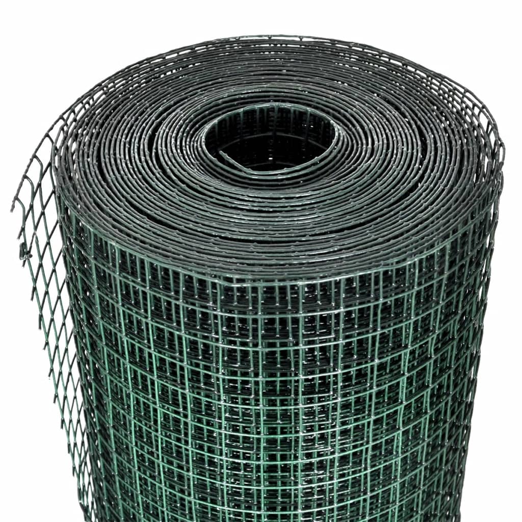 vidaXL Kippengaas 10x1 m gegalvaniseerd staal met PVC-coating groen - Image 3