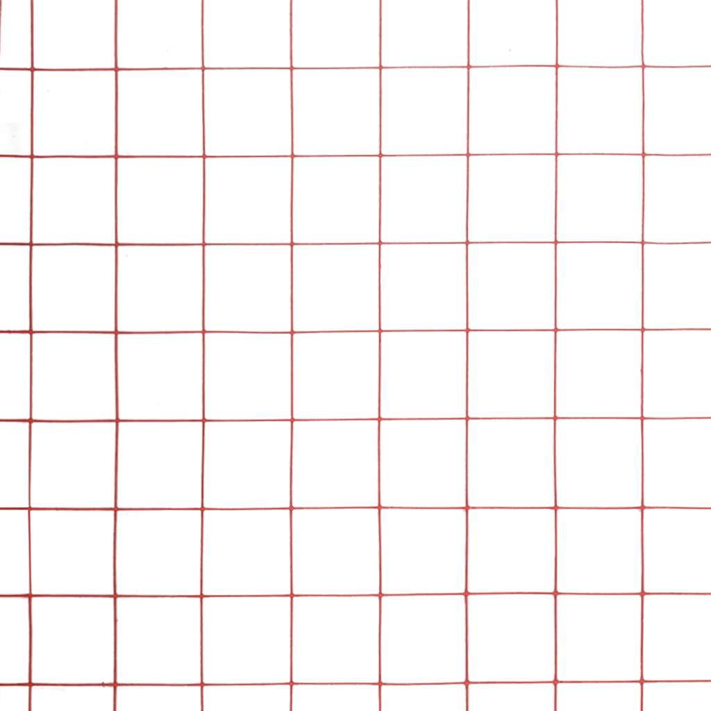 vidaXL Kippengaas 10x1 m staal met PVC coating rood - Image 4