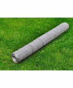 vidaXL Kippengaas 25x1 m gegalvaniseerd staal zilverkleurig