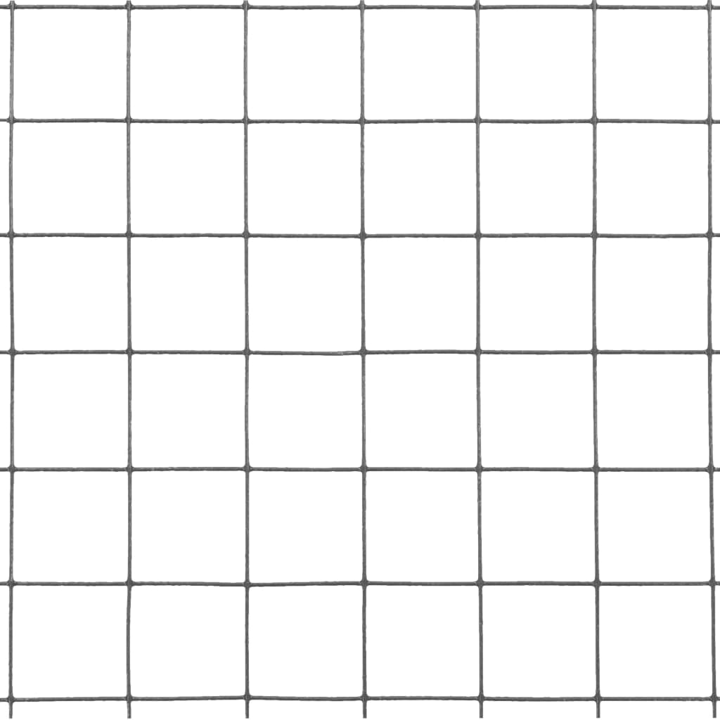 vidaXL Kippengaas 25x1 m staal met PVC coating grijs - Image 4