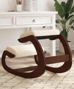 vidaXL Knielstoel 55x84x55 cm berkenhout multiplex crèmekleurig