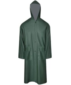vidaXL Lange regenjas waterbestendig zeer stevig capuchon groen XXL