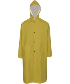 vidaXL Lange regenjas waterbestendig zeer stevig met capuchon geel XXL