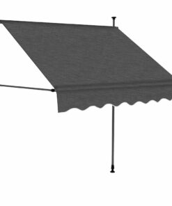 vidaXL Luifel handmatig uitschuifbaar met LED 200 cm antracietkleurig