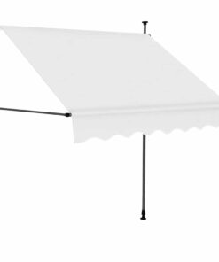vidaXL Luifel handmatig uitschuifbaar met LED 200 cm crèmekleurig