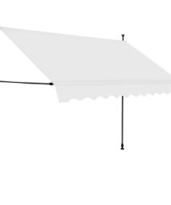 vidaXL Luifel handmatig uitschuifbaar met LED 300 cm crèmekleurig