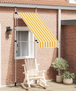 vidaXL Luifel handmatig uittrekbaar 100 cm oranje en witte strepen