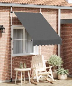 vidaXL Luifel handmatig uittrekbaar 150 cm antraciet