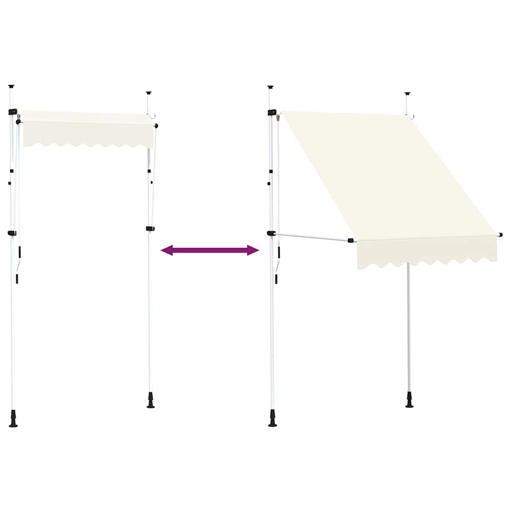 vidaXL Luifel handmatig uittrekbaar 150 cm crème - Afbeelding 6