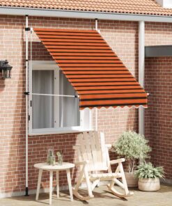 vidaXL Luifel handmatig uittrekbaar 150 cm oranje en bruin