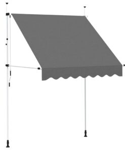 vidaXL Luifel handmatig uittrekbaar 200 cm antraciet