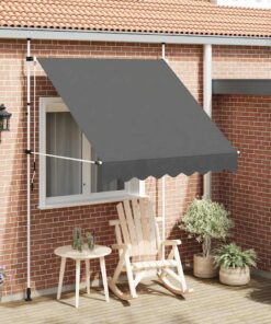 vidaXL Luifel handmatig uittrekbaar 200 cm antraciet