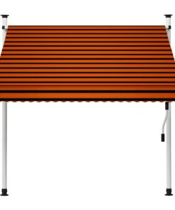 vidaXL Luifel handmatig uittrekbaar 200 cm oranje en bruin
