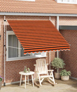 vidaXL Luifel handmatig uittrekbaar 250 cm oranje en bruin