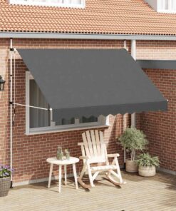 vidaXL Luifel handmatig uittrekbaar 300 cm antraciet