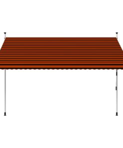 vidaXL Luifel handmatig uittrekbaar 300 cm oranje en bruin