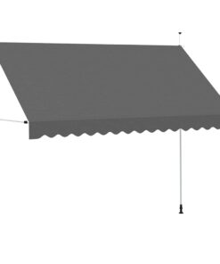 vidaXL Luifel handmatig uittrekbaar 350 cm antraciet