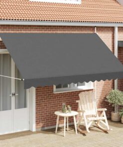vidaXL Luifel handmatig uittrekbaar 350 cm antraciet