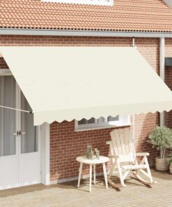 vidaXL Luifel handmatig uittrekbaar 350 cm crème