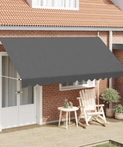 vidaXL Luifel handmatig uittrekbaar 400 cm antraciet