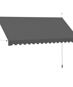 vidaXL Luifel handmatig uittrekbaar 400 cm antraciet